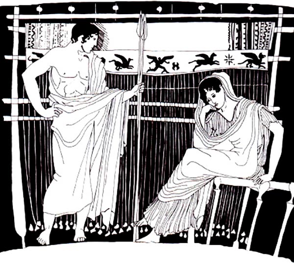 Telémaco manda callar a Penélope